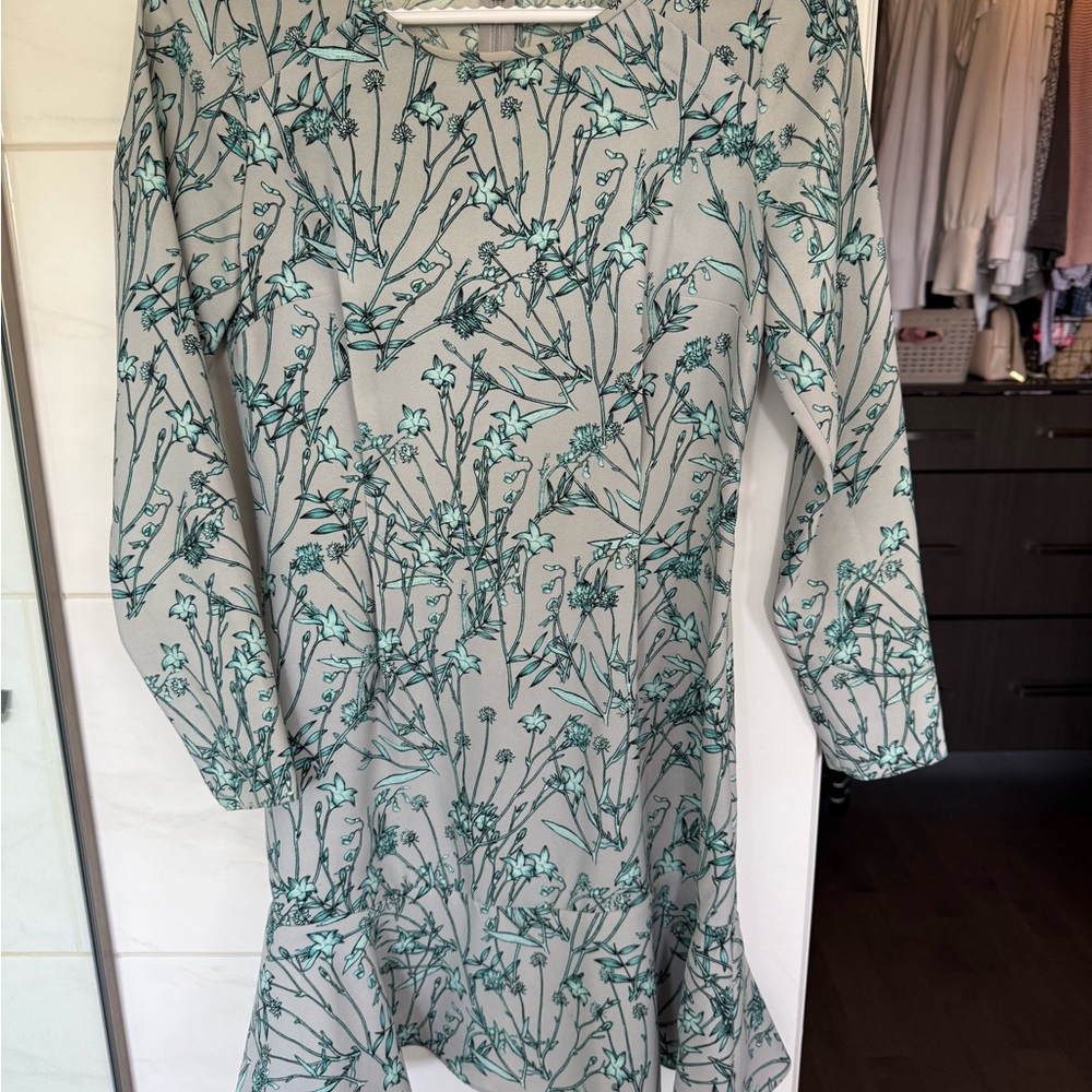 Banana Republic Green Ruffled Tiered Sheath Dress
